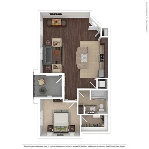 1 bed 1 bath The Caymus 766 sqft
